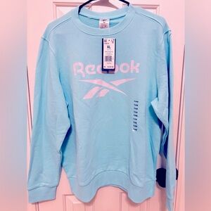 Reebok Sweatshirt Unisex XL Turquoise Pullover Crew Neck
